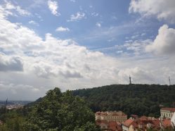 Pohled na kopec z hradu v Praze
