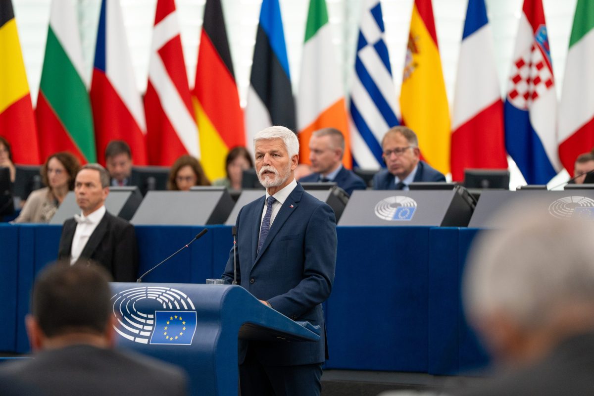 Petr Pavel při projevu v Evropském parlamentu